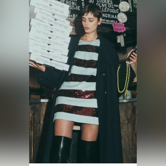 NWT Maeve Short Sleeve Sequin Mini Dress - Picture 12 of 12